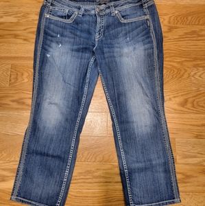 Size 20 Silver Jean Capri